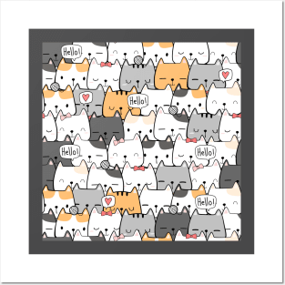 Funny Cat Pattern Posters and Art